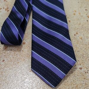 Nautica | 100% Silk Navy and Purple Striped Tie